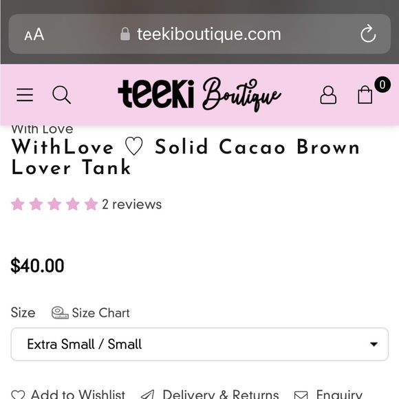 Brand new Solid cream and Cacao Teeki Tops Xs/S - Picture 4 of 5